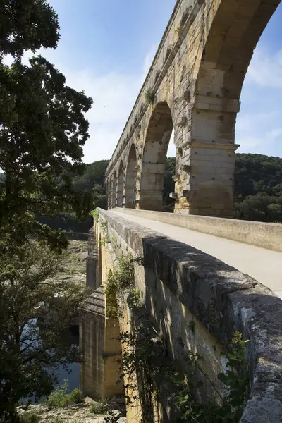 Details Van Oude Romeinse Pont Gard Aquaduct Viaduct Brug Hoogste — Stockfoto
