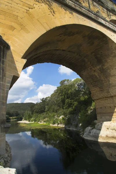 Yksityiskohdat Antiikin Roman Pont Gard Akvedukti Viaduct Silta Korkein Antiikin — kuvapankkivalokuva