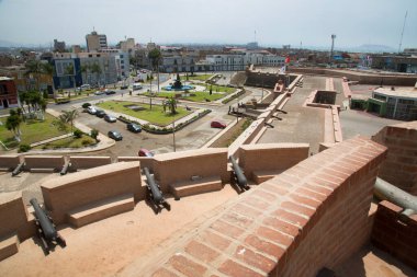 Callao, Peru 'daki Gerçek Felipe Kalesi (Peru Ordu Müzesi) detayları