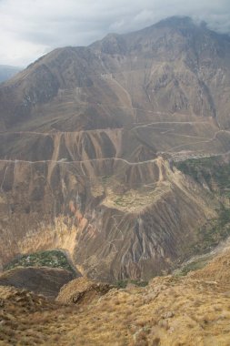 İsrail 'deki Negev Çölü vadisindeki dağların manzarası