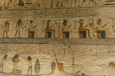 Eski Mısır 'ın mimarisi, Luxor. Firavunların, hiyerogliflerin hüküm sürdüğü yerler