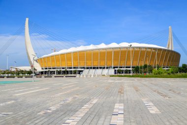 Phnom Penh, Kamboçya 'daki Morodok Techo Ulusal Stadyumu' nun dış görünüşü.
