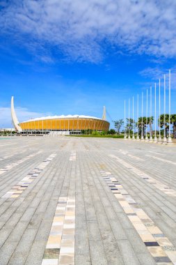 Phnom Penh, Kamboçya 'daki Morodok Techo Ulusal Stadyumu' nun dış görünüşü.
