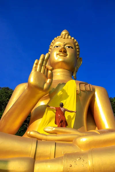 Légi Drón Szempontból Táj Wat Khao Rang Egy Buddhista Thai — Stock Fotó