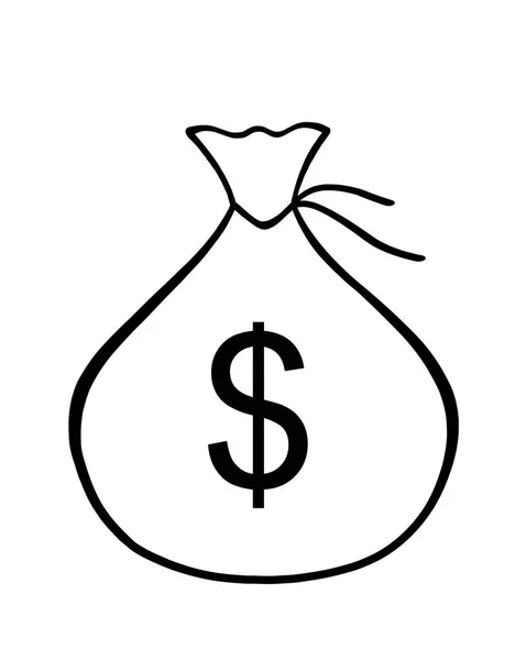 Peněžní Taška Znakem Peněz Amerických Dolarech Izolovaná Bílém Pozadí Grafická — Stock fotografie