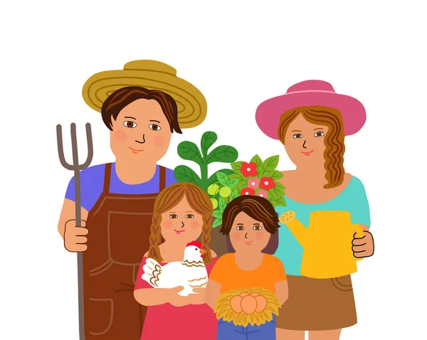Grupo Multi Étnico Família Feliz Agricultor Junto Com Equipamentos Jardinagem — Fotografia de Stock