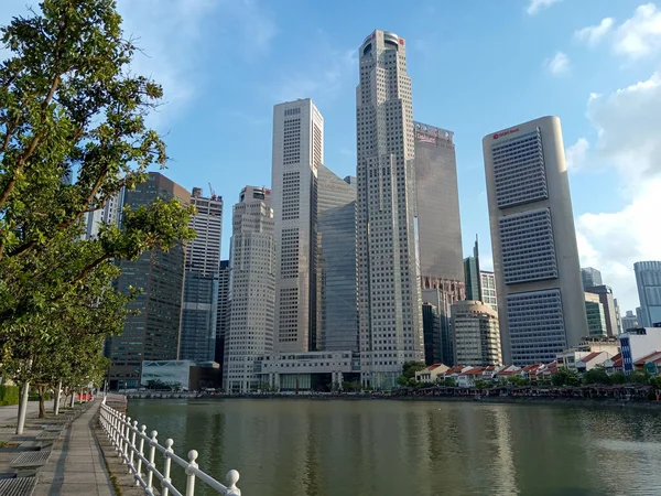 stock image Singapore City, Singapore - February 25, 2023: Skyline cityscape view of the central business district of Singapore.