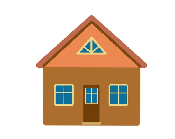 Ein Haus Clip Art Isoliert Auf Weißem Hintergrund Wohnen Wohnungseigentum — Stockfoto