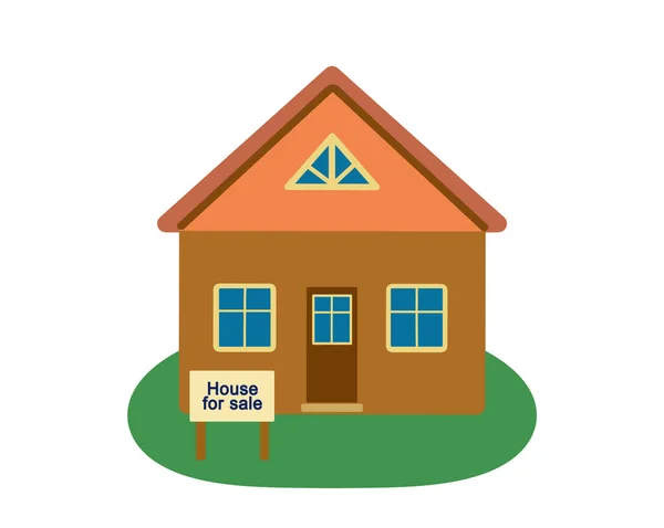 Ein Haus Mit Einem Schild Zum Verkauf Illustration Clip Art — Stockfoto