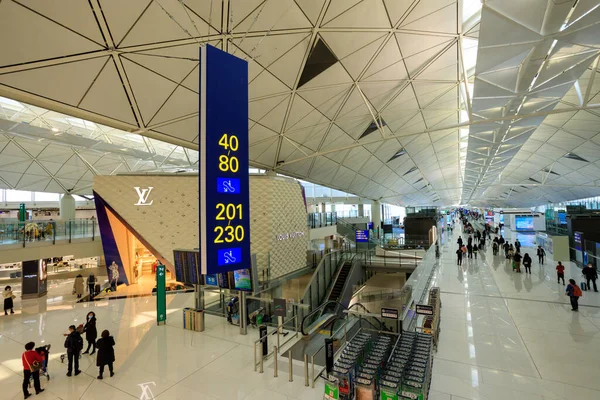 stock image Hong Kong - February 28, 2023: Exterior of a luxury brand name retail store in the departure lounge of the Hong Kong International airport.