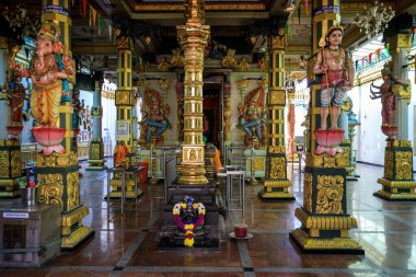 Georgetown, Penang, Malezya - 15 Şubat 2023: 1833 'te inşa edilen Arulmigu Sri Mahamariamman Tapınağı, Penang, Malezya' daki en eski Hindu tapınağıdır..