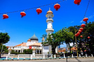 Georgetown, Penang, Malezya 'da bulunan Mescid Kaptanı Keling Camii' nin dışı.