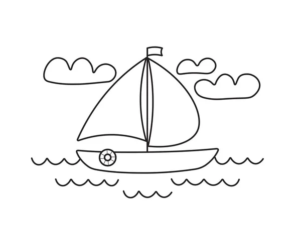 Beyaz Arka Planda Izole Edilmiş Bir Yelkenli Yaz Tatili Konseptinde — Stok fotoğraf