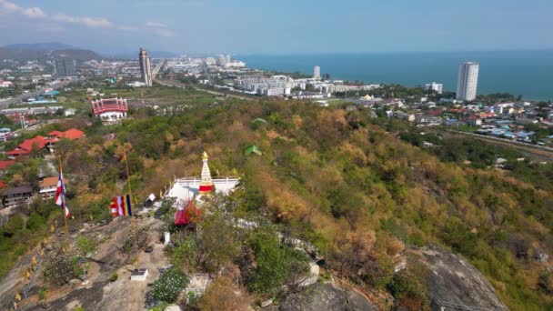Wat Khao Sanam Chai Nin Insansız Hava Görüntüsü Hua Hin — Stok video