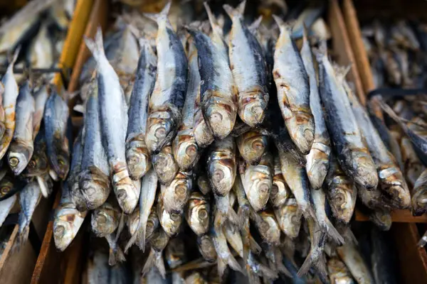 stock image Dried fish on display at Carbon Market located in Cebu City, Philippines.