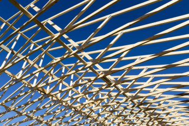 İnşaat endüstrisi konut geliştirme için kereste iskeleti.