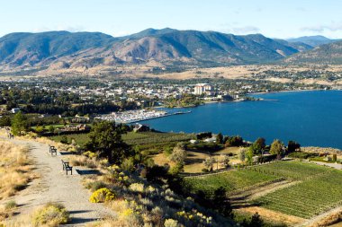 View of the City of Penticton from Munson Mountain. Penticton is a small city located  in the Okanagan Valley inBritish Columbia, Canada, situated between Okanagan and Skaha Lakes.  clipart