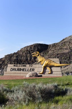 12 Temmuz 2018 - Drumheller, Alberta, Kanada Drumheller tabelasına hoş geldiniz..
