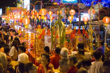 Georgetown, Penang, Malezya - 4 Şubat 2017: Hokkien Yeni Yıl veya Hokkien 'de Thnee Kong Seh olarak da bilinen Yeşim İmparatoru' nun doğum gününü kutlamak Çin Yeni Yılı 'nın dokuzuncu gününe denk gelir.. 