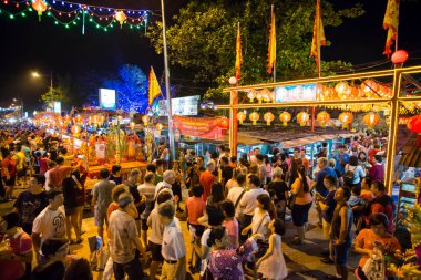 Georgetown, Penang, Malezya - 4 Şubat 2017: Hokkien Yeni Yıl veya Hokkien 'de Thnee Kong Seh olarak da bilinen Yeşim İmparatoru' nun doğum gününü kutlamak Çin Yeni Yılı 'nın dokuzuncu gününe denk gelir.. 