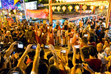 Georgetown, Penang, Malaysia - February 4, 2017: Celebrating the Jade Emperor's Birthday also known as Hokkien New Year or Thnee Kong Seh  in Hokkien falls on the ninth day of Chinese New Year.  clipart