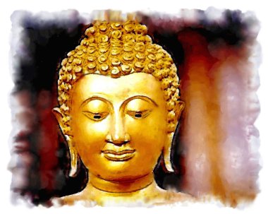 Wat Phra Singh 'in Buda yüzü Tayland' ın Chiang Mai şehrinin en önemli Budist tapınaklarından biridir..