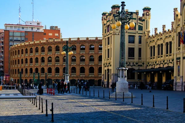 Valencia Spanyolország 2015 December Spanyolországi Valencia Városában Található Északi Pályaudvart — Stock Fotó