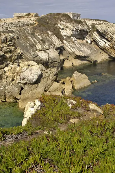 stock image Rough Atlantic coastline in Peniche, centro - portugal 