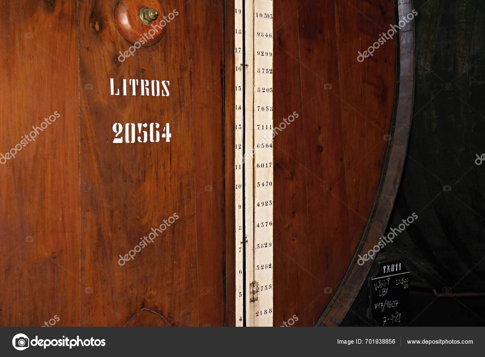 Level Measurement Oak Port Wine Barrel Sandeman's Cellar Porto Portugal