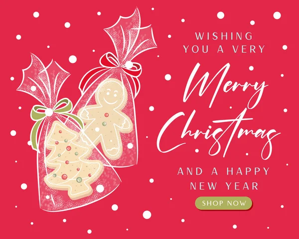Merry Christmas Sale Banner Background Merry Christmas — Stock Vector