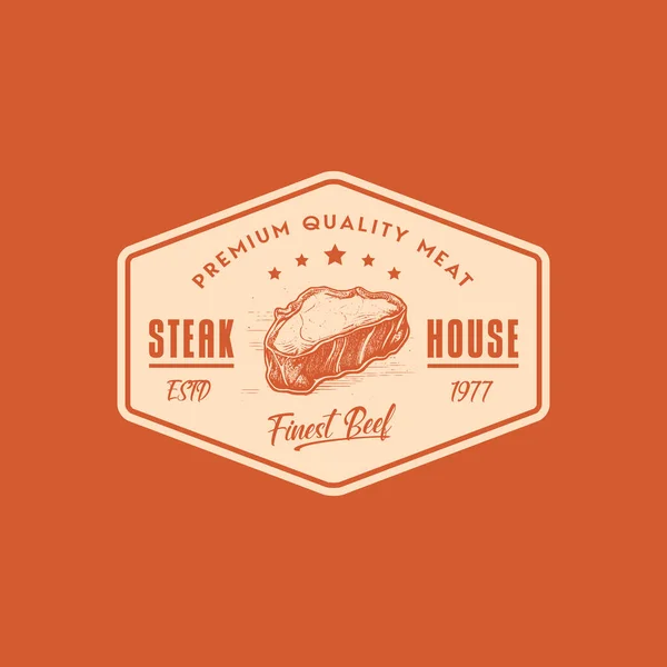 Flash Instant Steak Abstract Vintage Vector Emblem Label Logo Template — Vector de stock