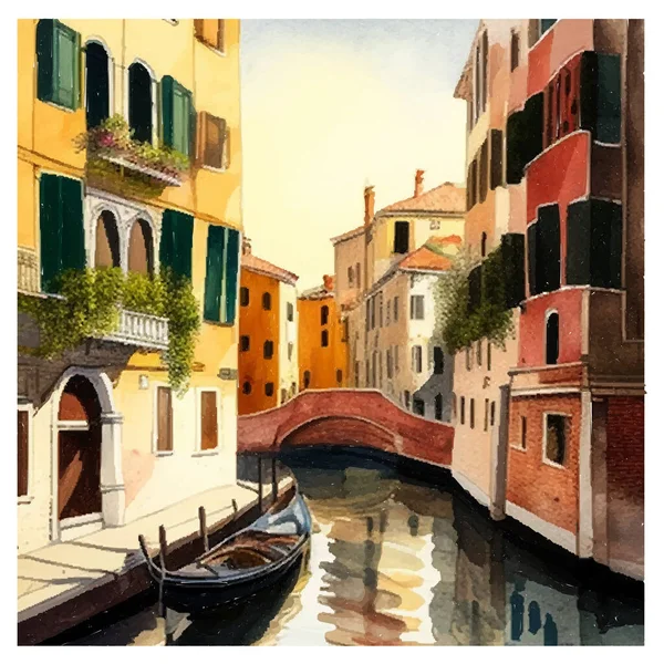 Veneza Grande Canal Itália Ilustração Vetorial Eps Bom Para Cartaz —  Vetores de Stock