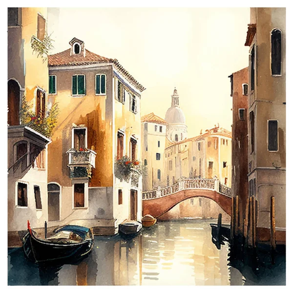 Βενετία Grand Canal Στην Ιταλία Διανυσματική Απεικόνιση Eps Καλό Για — Διανυσματικό Αρχείο