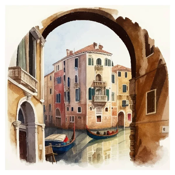 Venice Grand Canal Italy Vector Illustration Eps Good Poster Gift — Stock Vector