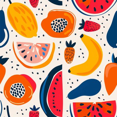 Tropikal yaz meyvesiz desen.