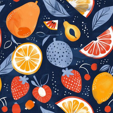 Tropikal yaz meyvesiz desen.