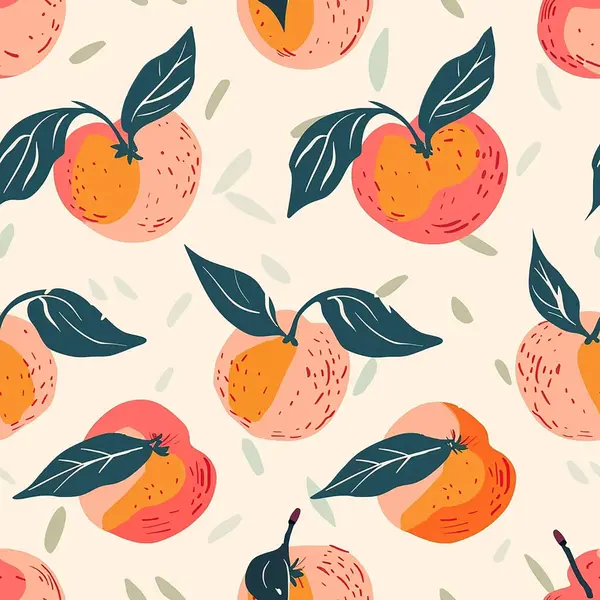 Nahtloses Muster Mit Pfirsich Hand Zeichnen Pfirsich Hintergrund Für Tapeten — Stockfoto
