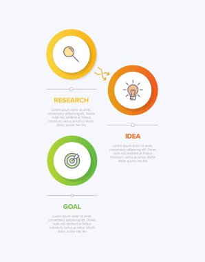 Simgeli ve 3 basamaklı dikey bilgi tasarımı. İnce çizgi. Bilgi işlem iş konsepti. Bilgi grafikleri, akış grafikleri, sunumlar, mobil web siteleri, yazdırılmış materyaller için kullanılabilir