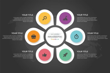 Creative concept for infographic element vector 6 options, steps, list, process. Abstract elements of graph, diagram with steps, options, parts or processes, timeline infographics, workflow or chart