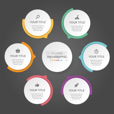 Creative concept for infographic element vector 6 options, steps, list, process. Abstract elements of graph, diagram with steps, options, parts or processes, timeline infographics, workflow or chart