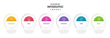 Infographic design with icons and 6 options or steps. Thin line. Infographics business concept. Can be used for info graphics, flow charts, presentations, mobile web sites, printed materials