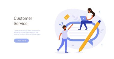 Customer support call center concept. Customer helpdesk, communication, call center, online help, frequently asked questions, support system, chat. Support creative illustration