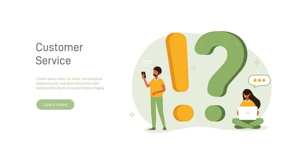 Customer Support Call Center Concept Customer Helpdesk Communication Call Center — Image vectorielle