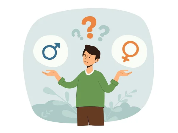 Nemek Közötti Egyenlőség Szexualitás Vagy Identitás Fogalma Figyelmes Férfi Férfias — Stock Vector