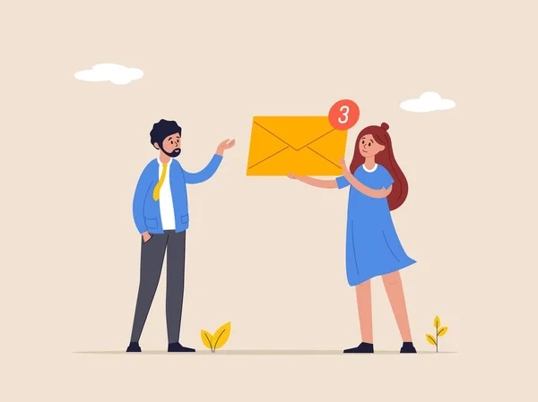 Nova Notificação Mensagem Carta Conceito Envelope Online Correio Postal Mail — Vetor de Stock