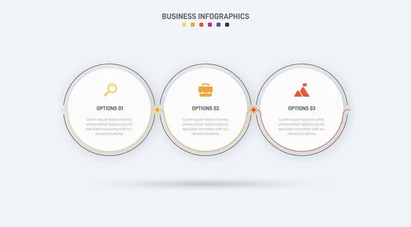 Tidslinje Infographic Med Infochart Modern Presentationsmall Med Spets För Affärsprocessen — Stock vektor
