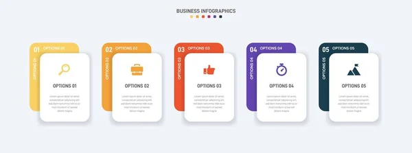 stock vector Timeline infographic with infochart. Modern presentation template with 5 spets for business process. Website template on white background for concept modern design. Horizontal layout