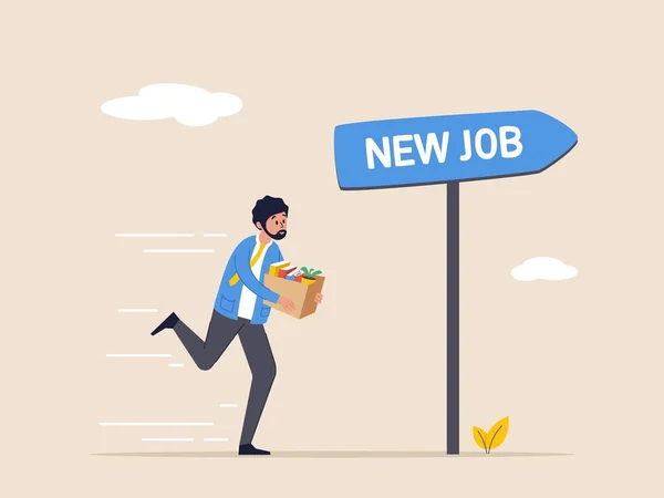 Conceito Recrutamento Emprego Mudança Para Novo Emprego Carreira Oportunidade Novo — Vetor de Stock