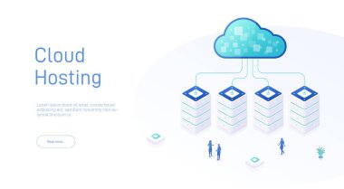 Bulut deposu. İnternet ekipman endüstrisi. Veri aktarım teknolojisi ve veri koruması. Ağ telekomünikasyon sunucusunun tasviri. Soyut sunucu ya da veri merkezi oda arkaplanı