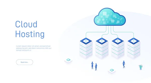 Cloud Speicher Internet Ausrüstungsindustrie Datenübertragungstechnologie Und Datenschutz Illustration Des Netzwerk — Stockvektor